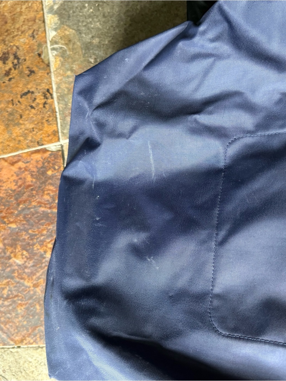 Longchamp Navy Tote with Brown Leather Trim - Picture 5 of 7